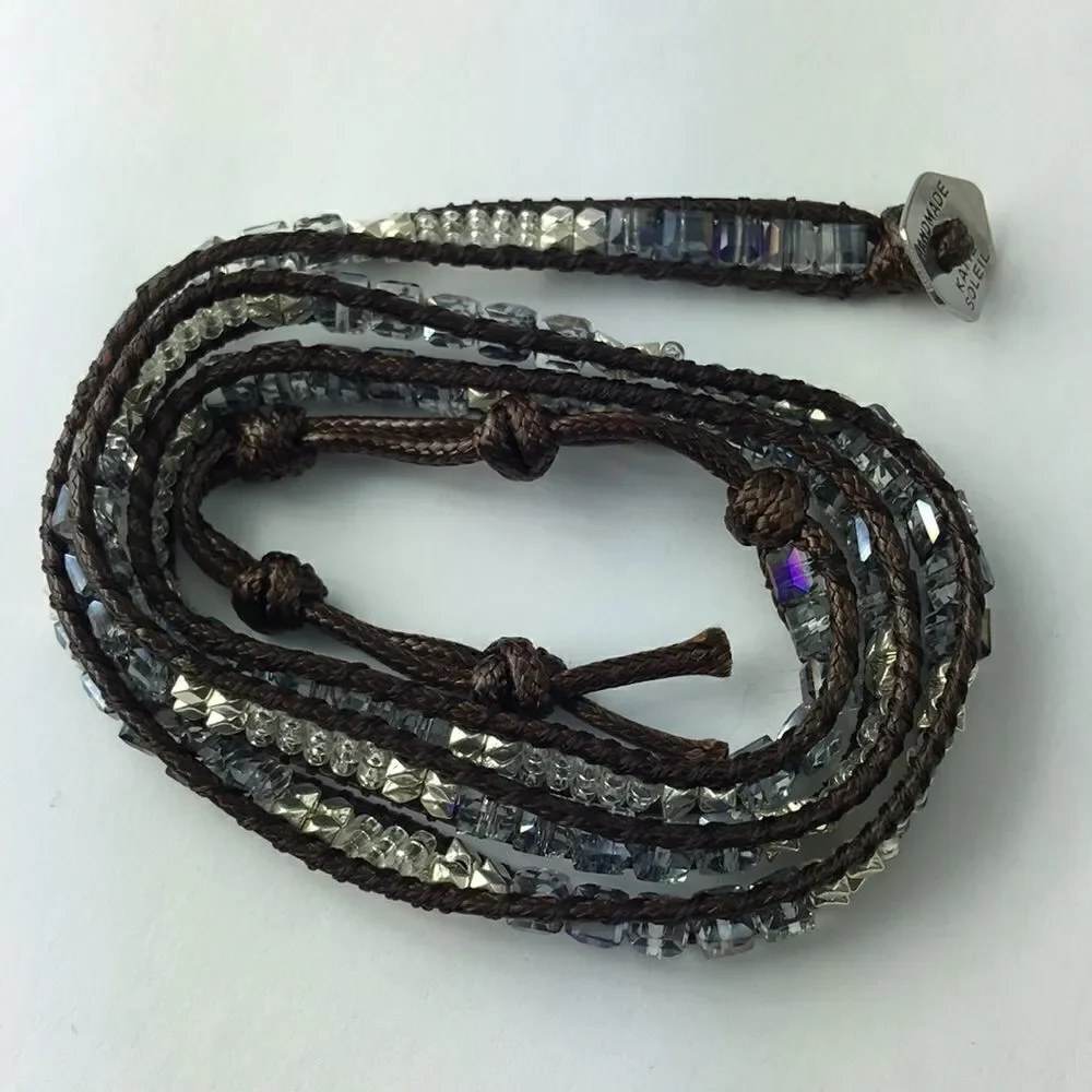NEW Katie Soleil brown grey blue Wrap Bracelet